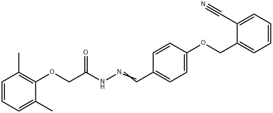N'-{4-[(2-cyanobenzyl)oxy]benzylidene}-2-(2,6-dimethylphenoxy)acetohydrazide Struktur