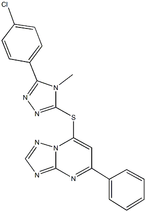 7-{[5-(4-chlorophenyl)-4-methyl-4H-1,2,4-triazol-3-yl]sulfanyl}-5-phenyl[1,2,4]triazolo[1,5-a]pyrimidine Struktur