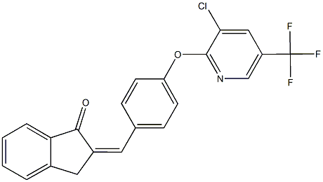 2-(4-{[3-chloro-5-(trifluoromethyl)-2-pyridinyl]oxy}benzylidene)-1-indanone Struktur