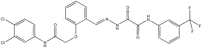 2-(2-{2-[2-(3,4-dichloroanilino)-2-oxoethoxy]benzylidene}hydrazino)-2-oxo-N-[3-(trifluoromethyl)phenyl]acetamide Struktur