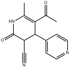 5-acetyl-6-methyl-2-oxo-1,2,3,4-tetrahydro-4,4'-bipyridine-3-carbonitrile Struktur