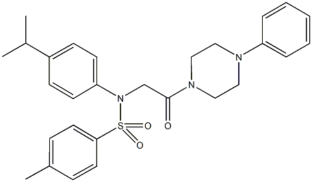 N-(4-isopropylphenyl)-4-methyl-N-[2-oxo-2-(4-phenyl-1-piperazinyl)ethyl]benzenesulfonamide Struktur