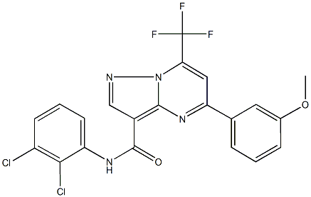 N-(2,3-dichlorophenyl)-5-(3-methoxyphenyl)-7-(trifluoromethyl)pyrazolo[1,5-a]pyrimidine-3-carboxamide Struktur