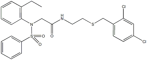 N-{2-[(2,4-dichlorobenzyl)sulfanyl]ethyl}-2-[2-ethyl(phenylsulfonyl)anilino]acetamide Struktur