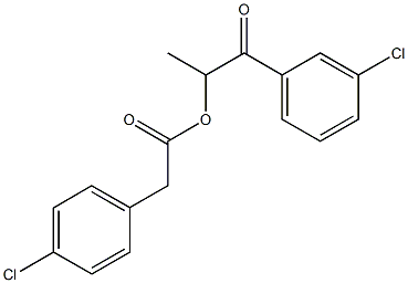 2-(3-chlorophenyl)-1-methyl-2-oxoethyl (4-chlorophenyl)acetate Struktur