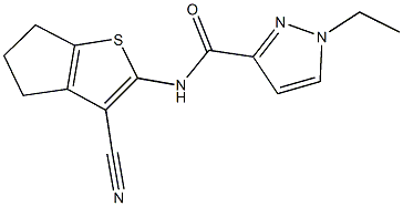 N-(3-cyano-5,6-dihydro-4H-cyclopenta[b]thien-2-yl)-1-ethyl-1H-pyrazole-3-carboxamide Struktur