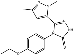 5-(1,3-dimethyl-1H-pyrazol-5-yl)-4-(4-ethoxyphenyl)-4H-1,2,4-triazole-3-thiol Struktur