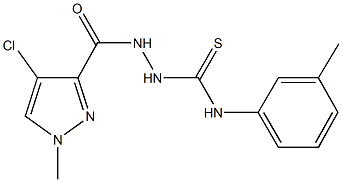 2-[(4-chloro-1-methyl-1H-pyrazol-3-yl)carbonyl]-N-(3-methylphenyl)hydrazinecarbothioamide Struktur