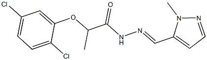 2-(2,5-dichlorophenoxy)-N'-[(1-methyl-1H-pyrazol-5-yl)methylene]propanohydrazide Struktur