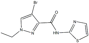 4-bromo-1-ethyl-N-(1,3-thiazol-2-yl)-1H-pyrazole-3-carboxamide Struktur