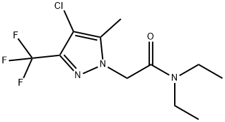 2-[4-chloro-5-methyl-3-(trifluoromethyl)-1H-pyrazol-1-yl]-N,N-diethylacetamide Struktur