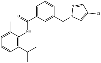 3-[(4-chloro-1H-pyrazol-1-yl)methyl]-N-(2-isopropyl-6-methylphenyl)benzamide Struktur