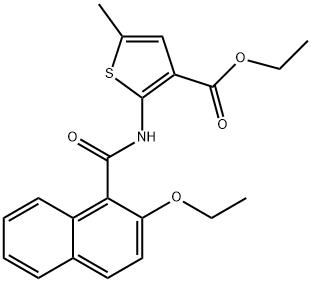 ethyl 2-[(2-ethoxy-1-naphthoyl)amino]-5-methyl-3-thiophenecarboxylate Struktur