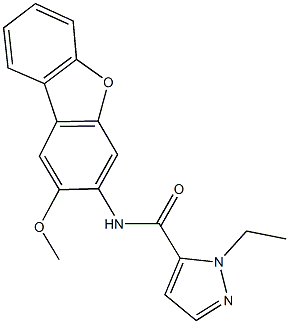 1-ethyl-N-(2-methoxydibenzo[b,d]furan-3-yl)-1H-pyrazole-5-carboxamide Struktur