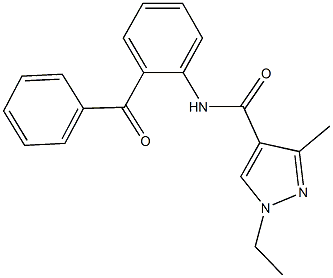 N-(2-benzoylphenyl)-1-ethyl-3-methyl-1H-pyrazole-4-carboxamide Struktur