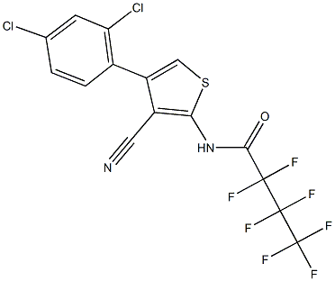 N-[3-cyano-4-(2,4-dichlorophenyl)-2-thienyl]-2,2,3,3,4,4,4-heptafluorobutanamide Struktur