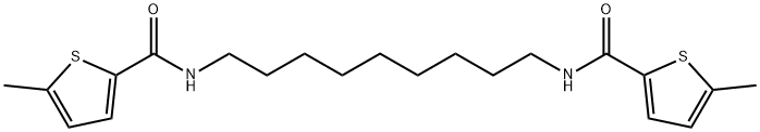 5-methyl-N-(9-{[(5-methyl-2-thienyl)carbonyl]amino}nonyl)-2-thiophenecarboxamide Struktur
