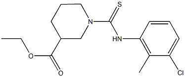 ethyl 1-[(3-chloro-2-methylanilino)carbothioyl]-3-piperidinecarboxylate Struktur