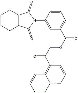 2-(1-naphthyl)-2-oxoethyl 3-(1,3-dioxo-1,3,3a,4,7,7a-hexahydro-2H-isoindol-2-yl)benzoate Struktur