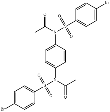 N-acetyl-N-(4-{acetyl[(4-bromophenyl)sulfonyl]amino}phenyl)-4-bromobenzenesulfonamide Struktur