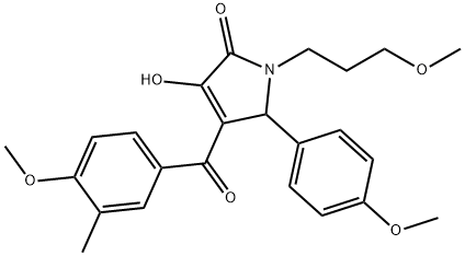 3-hydroxy-4-(4-methoxy-3-methylbenzoyl)-5-(4-methoxyphenyl)-1-(3-methoxypropyl)-1,5-dihydro-2H-pyrrol-2-one Struktur