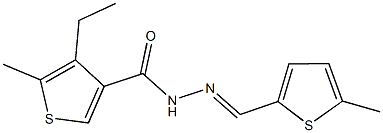 4-ethyl-5-methyl-N'-[(5-methyl-2-thienyl)methylene]-3-thiophenecarbohydrazide Struktur