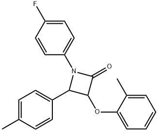 1-(4-fluorophenyl)-3-(2-methylphenoxy)-4-(4-methylphenyl)-2-azetidinone Struktur