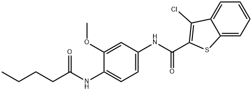 3-chloro-N-[3-methoxy-4-(pentanoylamino)phenyl]-1-benzothiophene-2-carboxamide Struktur