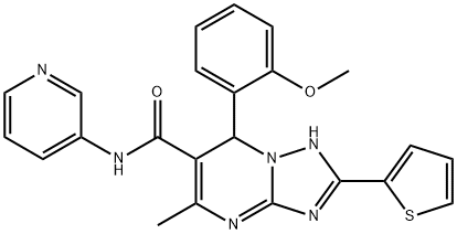 7-(2-methoxyphenyl)-5-methyl-N-(3-pyridinyl)-2-(2-thienyl)-4,7-dihydro[1,2,4]triazolo[1,5-a]pyrimidine-6-carboxamide Struktur