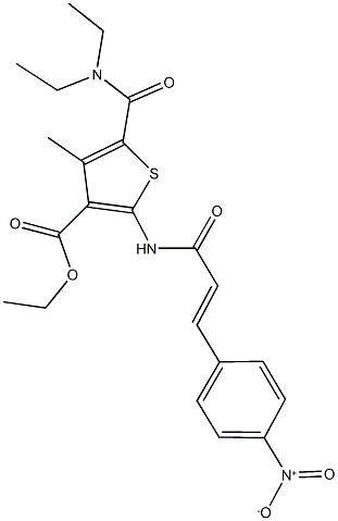 ethyl 5-[(diethylamino)carbonyl]-2-[(3-{4-nitrophenyl}acryloyl)amino]-4-methyl-3-thiophenecarboxylate Struktur