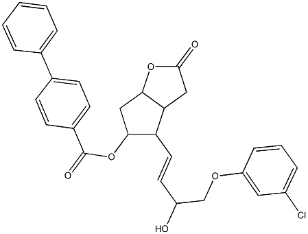 4-[4-(3-chlorophenoxy)-3-hydroxy-1-butenyl]-2-oxohexahydro-2H-cyclopenta[b]furan-5-yl [1,1'-biphenyl]-4-carboxylate Struktur