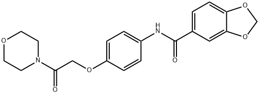 N-{4-[2-(4-morpholinyl)-2-oxoethoxy]phenyl}-1,3-benzodioxole-5-carboxamide Struktur