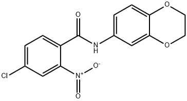 4-chloro-N-(2,3-dihydro-1,4-benzodioxin-6-yl)-2-nitrobenzamide Struktur