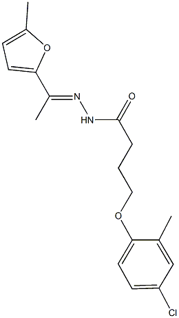 4-(4-chloro-2-methylphenoxy)-N'-[1-(5-methyl-2-furyl)ethylidene]butanohydrazide Struktur