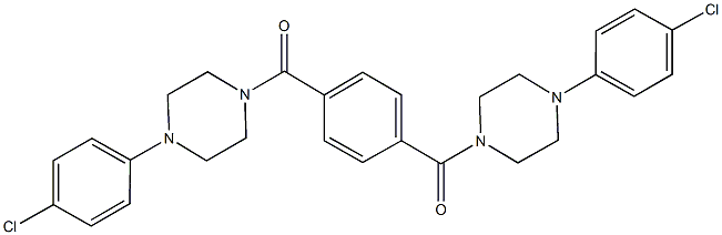 1-(4-chlorophenyl)-4-(4-{[4-(4-chlorophenyl)piperazin-1-yl]carbonyl}benzoyl)piperazine Struktur