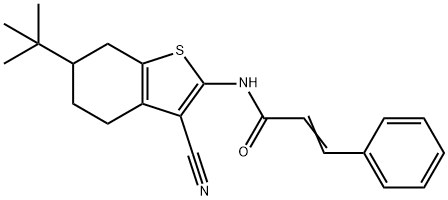 N-(6-tert-butyl-3-cyano-4,5,6,7-tetrahydro-1-benzothien-2-yl)-3-phenylacrylamide Struktur