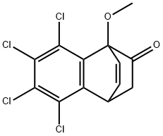 3,4,5,6-tetrachloro-8-methoxytricyclo[6.2.2.0~2,7~]dodeca-2,4,6,11-tetraen-9-one Struktur