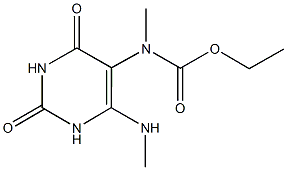 ethyl methyl[6-(methylamino)-2,4-dioxo-1,2,3,4-tetrahydropyrimidin-5-yl]carbamate Struktur