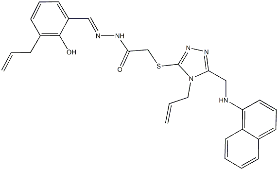 N'-(3-allyl-2-hydroxybenzylidene)-2-({4-allyl-5-[(1-naphthylamino)methyl]-4H-1,2,4-triazol-3-yl}sulfanyl)acetohydrazide Struktur