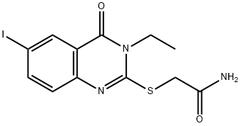 2-[(3-ethyl-6-iodo-4-oxo-3,4-dihydro-2-quinazolinyl)sulfanyl]acetamide Struktur