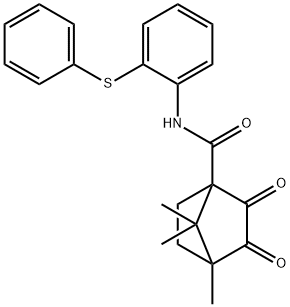 4,7,7-trimethyl-2,3-dioxo-N-[2-(phenylsulfanyl)phenyl]bicyclo[2.2.1]heptane-1-carboxamide Struktur