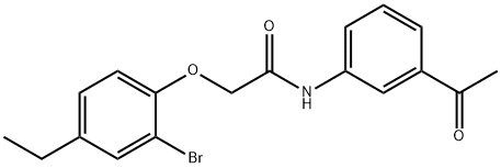N-(3-acetylphenyl)-2-(2-bromo-4-ethylphenoxy)acetamide Struktur