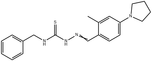 2-methyl-4-(1-pyrrolidinyl)benzaldehyde N-benzylthiosemicarbazone Struktur