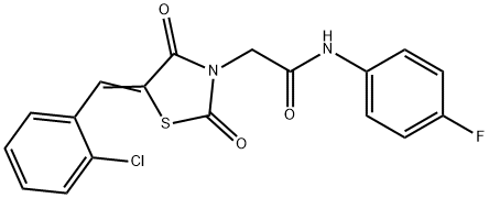2-[5-(2-chlorobenzylidene)-2,4-dioxo-1,3-thiazolidin-3-yl]-N-(4-fluorophenyl)acetamide Structure