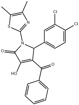 4-benzoyl-5-(3,4-dichlorophenyl)-1-(4,5-dimethyl-1,3-thiazol-2-yl)-3-hydroxy-1,5-dihydro-2H-pyrrol-2-one Struktur