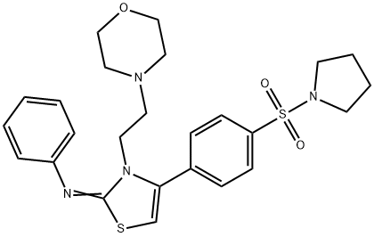 N-(3-[2-(4-morpholinyl)ethyl]-4-[4-(1-pyrrolidinylsulfonyl)phenyl]-1,3-thiazol-2(3H)-ylidene)-N-phenylamine Structure