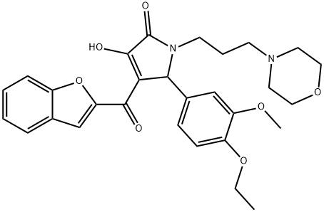 4-(1-benzofuran-2-ylcarbonyl)-5-(4-ethoxy-3-methoxyphenyl)-3-hydroxy-1-[3-(4-morpholinyl)propyl]-1,5-dihydro-2H-pyrrol-2-one Structure