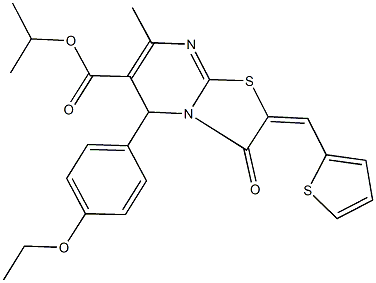 isopropyl 5-(4-ethoxyphenyl)-7-methyl-3-oxo-2-(thien-2-ylmethylene)-2,3-dihydro-5H-[1,3]thiazolo[3,2-a]pyrimidine-6-carboxylate Struktur