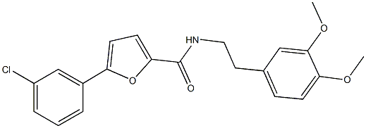 5-(3-chlorophenyl)-N-[2-(3,4-dimethoxyphenyl)ethyl]-2-furamide Struktur