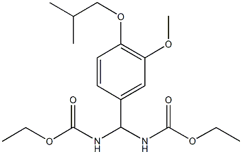 ethyl [(ethoxycarbonyl)amino](4-isobutoxy-3-methoxyphenyl)methylcarbamate Struktur